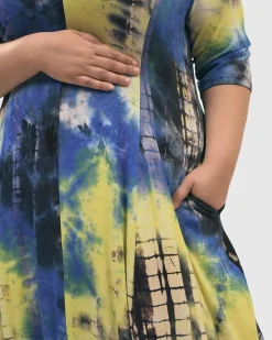 Women Alembika Dresses<Carla Cocoon Midi Dress, Tie Dye