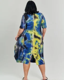 Women Alembika Dresses<Carla Cocoon Midi Dress, Tie Dye