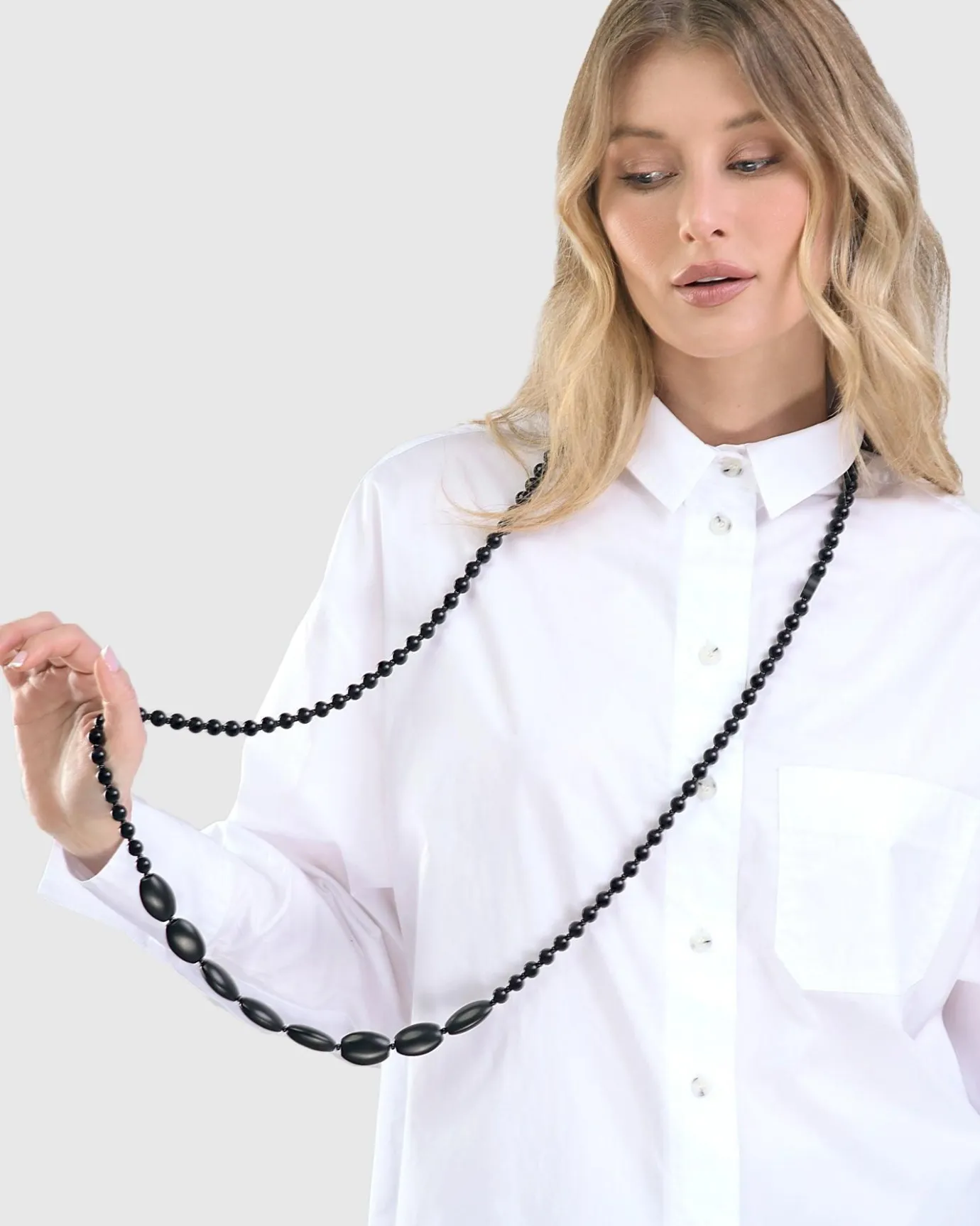 Women Alembika Accessories<Catania Bead Necklace, Black