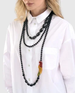 Women Alembika Jewelry<Catania Bead Necklace, Black