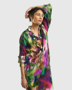 Women Alembika Plus<Celestia Crinkle Dress, Watercolor