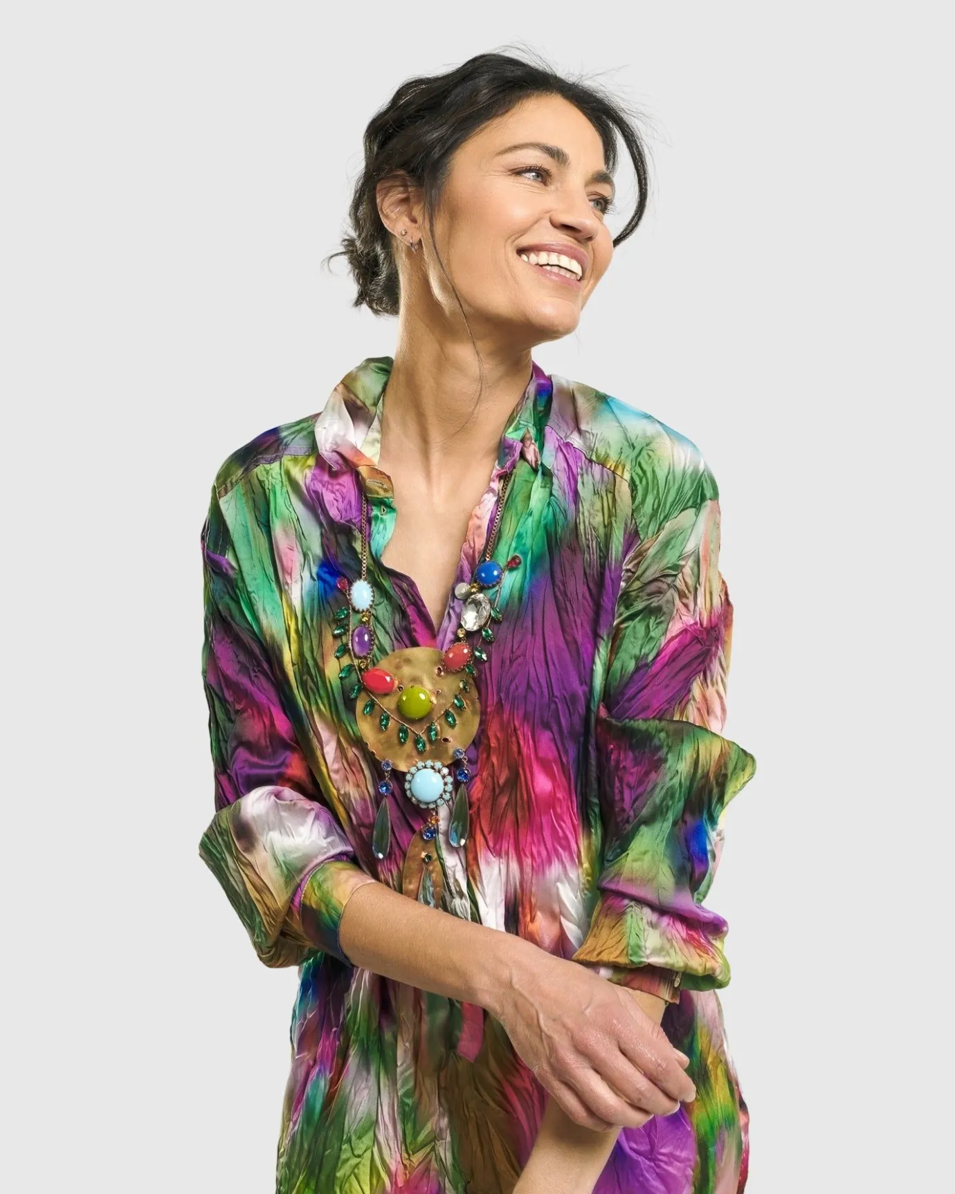 Women Alembika Plus<Celestia Crinkle Dress, Watercolor