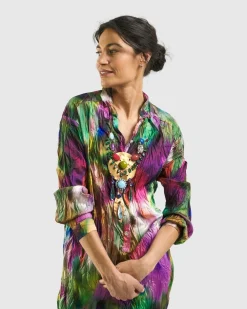 Women Alembika Dresses<Celestia Crinkle Dress, Watercolor
