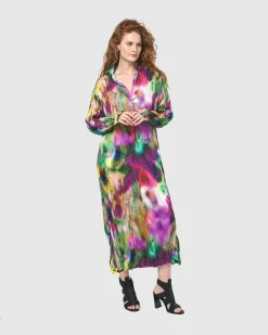 Women Alembika Dresses<Celestia Crinkle Dress, Watercolor