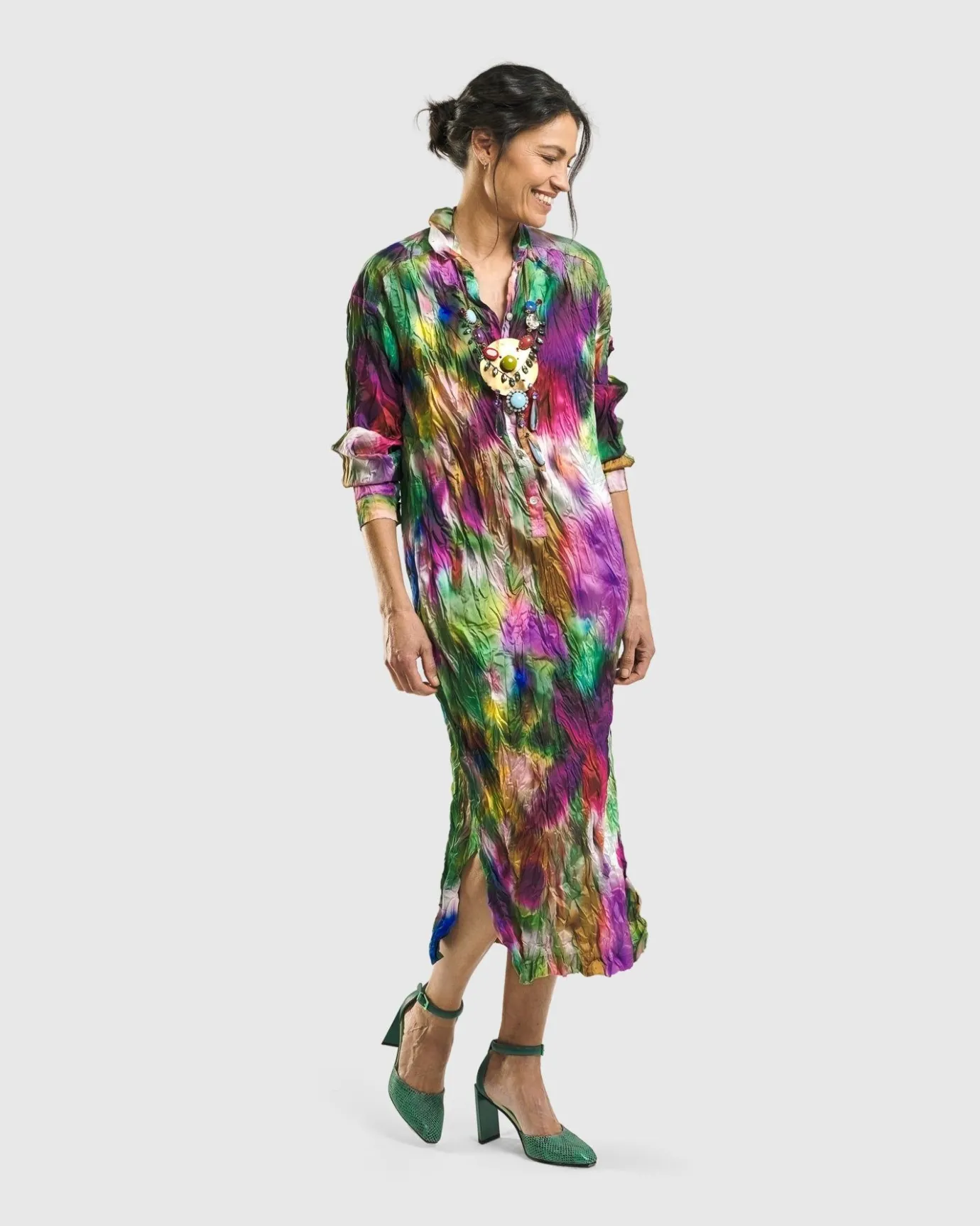 Women Alembika Dresses<Celestia Crinkle Dress, Watercolor