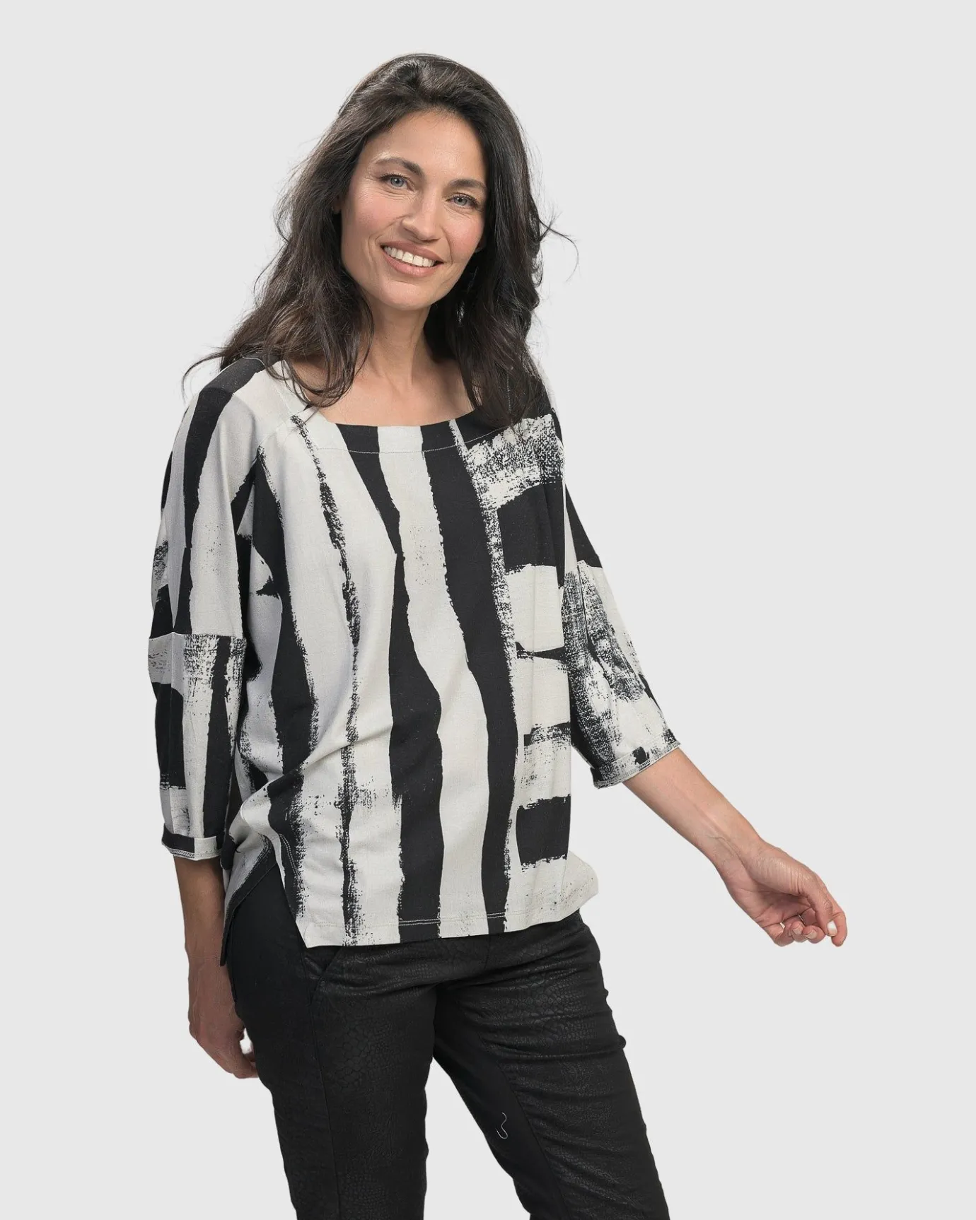 Women Alembika Tops & Tunics<Charisma, Cutaway Boxy Top, Grunge