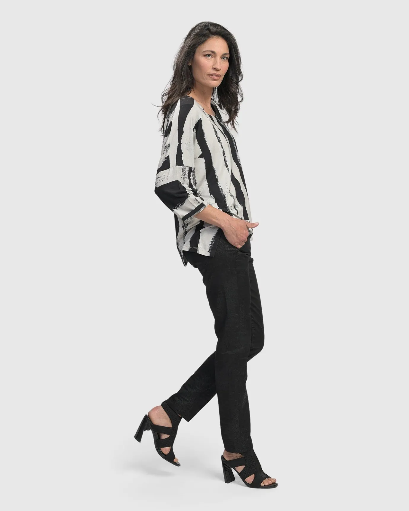 Women Alembika Tops & Tunics<Charisma, Cutaway Boxy Top, Grunge