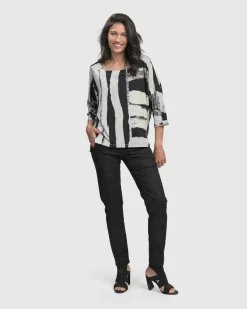 Women Alembika Tops & Tunics<Charisma, Cutaway Boxy Top, Grunge