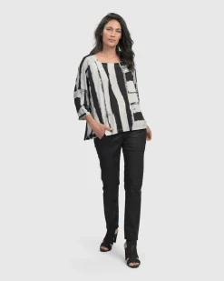 Women Alembika Tops & Tunics<Charisma, Cutaway Boxy Top, Grunge