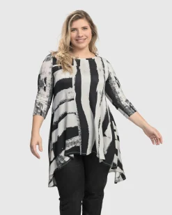 Women Alembika Tops & Tunics<Charisma Swing Hi-Lo Tunic Top, Grunge