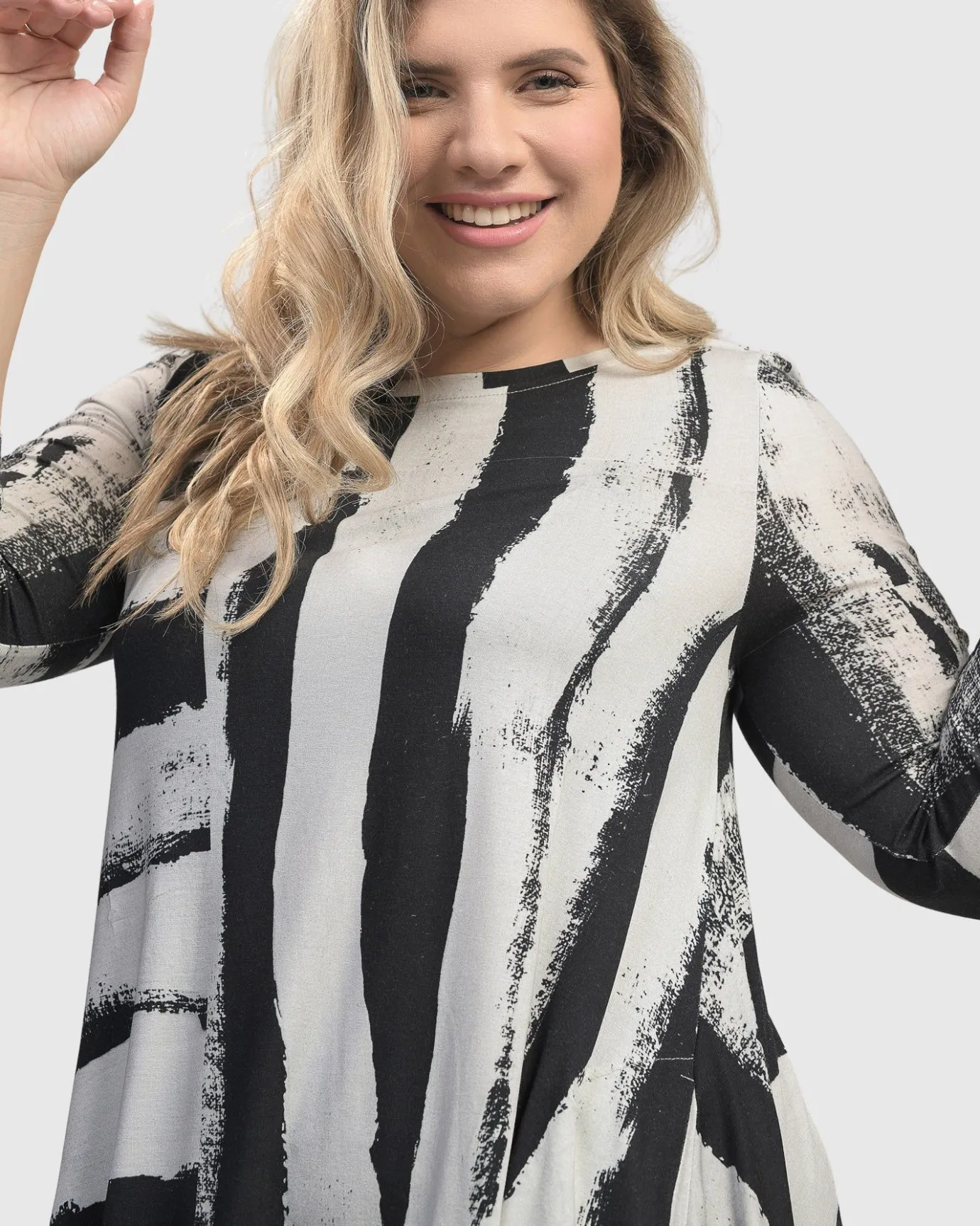 Women Alembika Plus<Charisma Swing Hi-Lo Tunic Top, Grunge