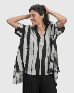 Women Alembika Tops & Tunics<Charisma V Neck Hi-Lo Trapeze Top, Grunge
