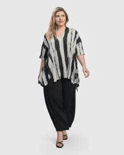 Women Alembika Tops & Tunics<Charisma V Neck Hi-Lo Trapeze Top, Grunge