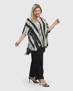 Women Alembika Tops & Tunics<Charisma V Neck Hi-Lo Trapeze Top, Grunge
