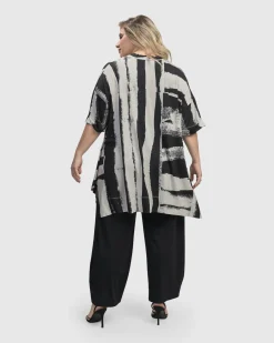 Women Alembika Tops & Tunics<Charisma V Neck Hi-Lo Trapeze Top, Grunge