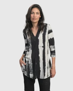 Women Alembika Tops & Tunics<Charisma V Neck Tunic Top, Grunge