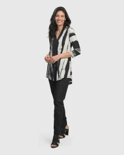 Women Alembika Tops & Tunics<Charisma V Neck Tunic Top, Grunge