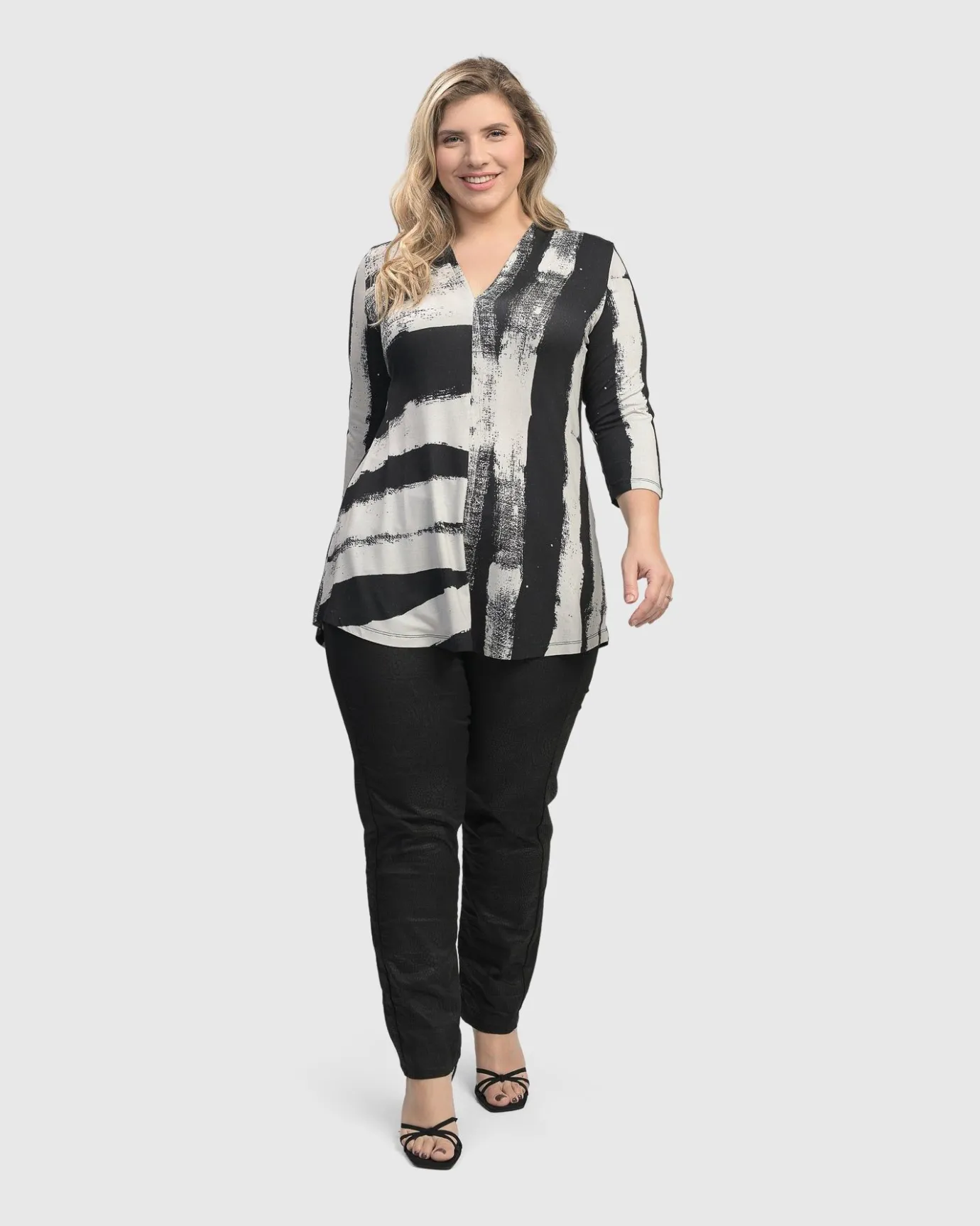 Women Alembika Tops & Tunics<Charisma V Neck Tunic Top, Grunge