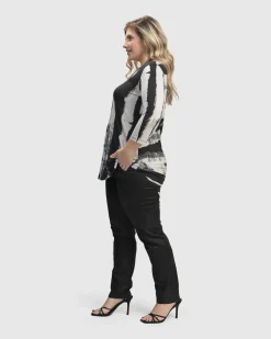 Women Alembika Plus<Charisma V Neck Tunic Top, Grunge