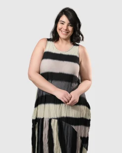 Women Alembika Plus<Charlie Crinkle Tank Dress, Stripe