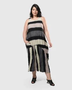 Women Alembika Plus<Charlie Crinkle Tank Dress, Stripe