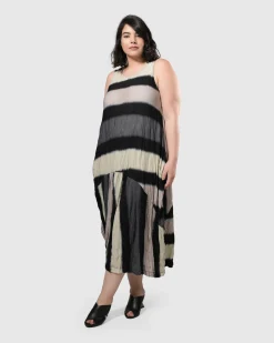 Women Alembika Plus<Charlie Crinkle Tank Dress, Stripe