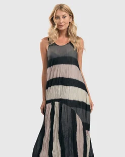 Women Alembika Dresses<Charlie Crinkle Tank Dress, Stripe