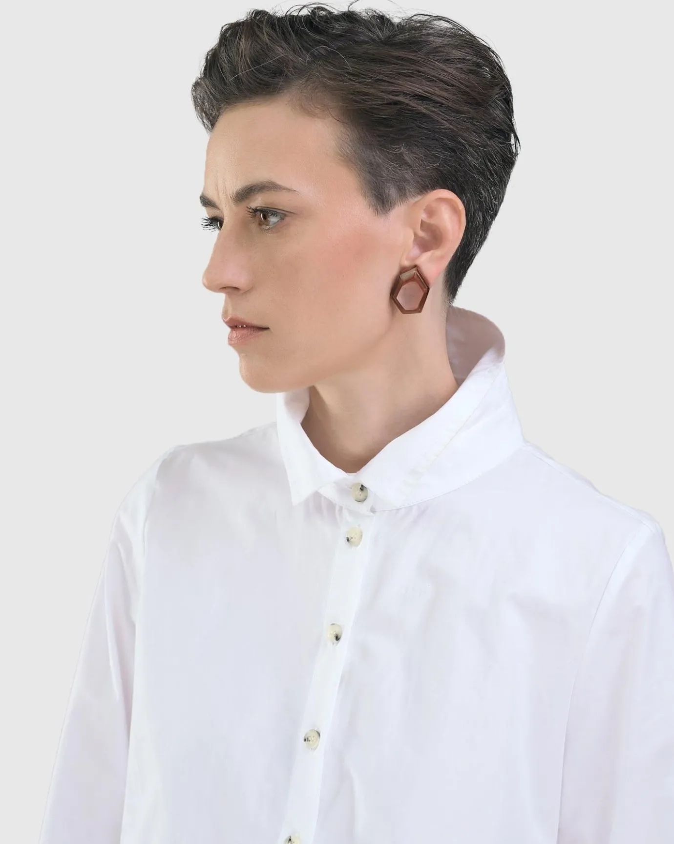 Women Alembika Jewelry<Cinnamon Faceted Clip Earrings, Brown