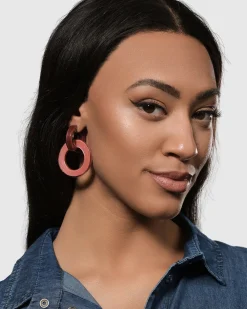 Women Alembika Jewelry<Circle Duet Earrings, Coral