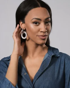 Women Alembika Jewelry<Circle Duet Earrings, Frost