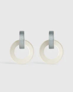 Women Alembika Jewelry<Circle Duet Earrings, Frost