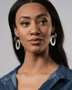 Women Alembika Jewelry<Circle Duet Earrings, Frost