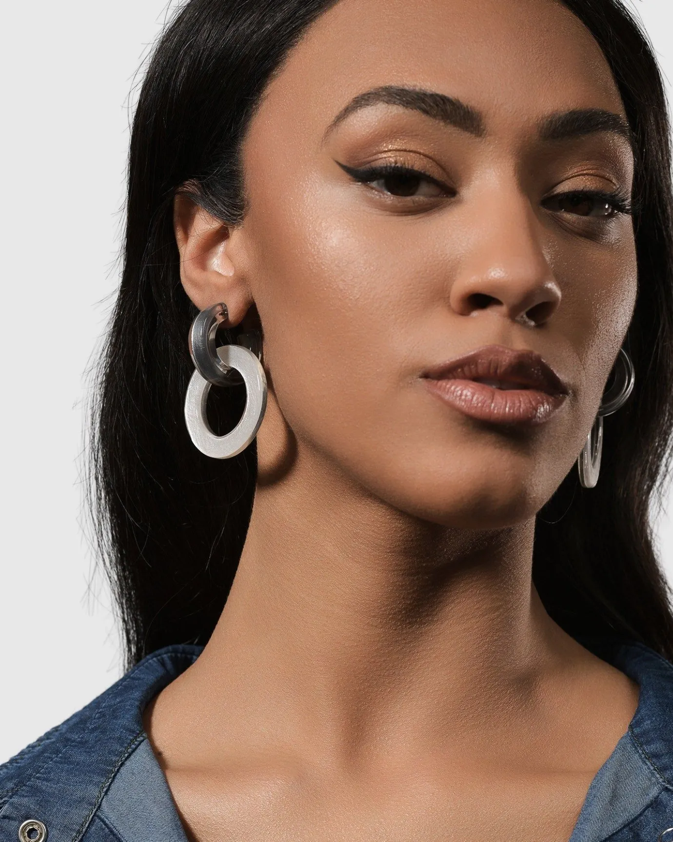 Women Alembika Accessories<Circle Duet Earrings, Frost