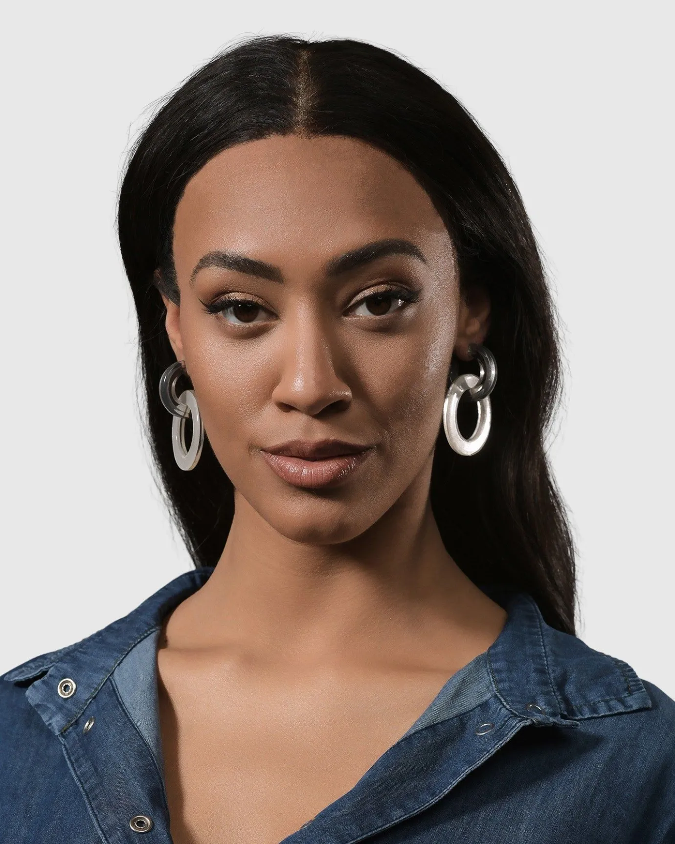 Women Alembika Accessories<Circle Duet Earrings, Frost