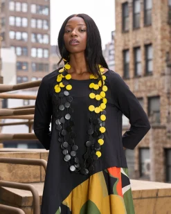 Women Alembika Accessories<Coin Necklaces - Duo - Large (Yellow/Black)