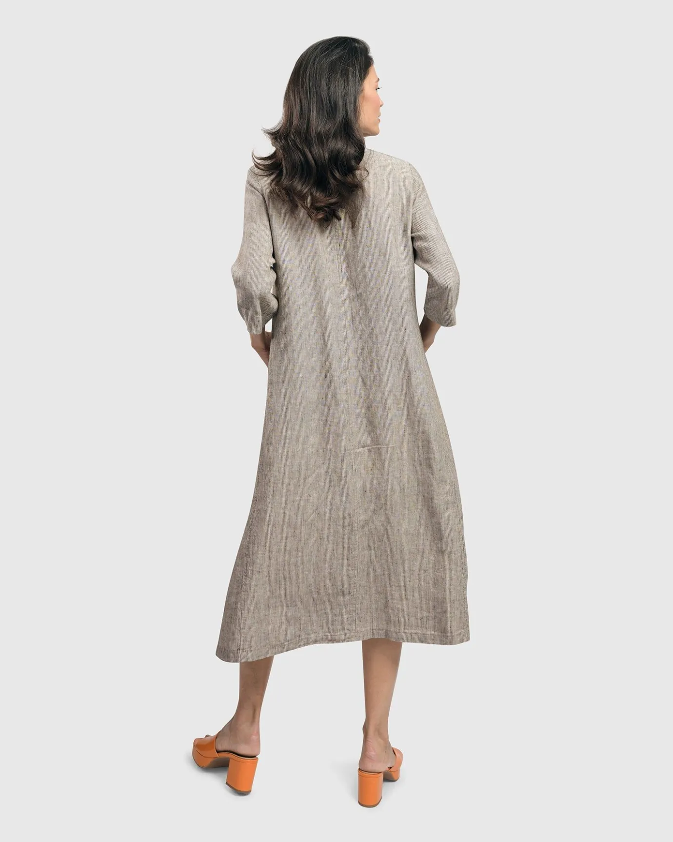 Women Alembika Plus<Cool Breeze Linen Maxi Dress, Ecru