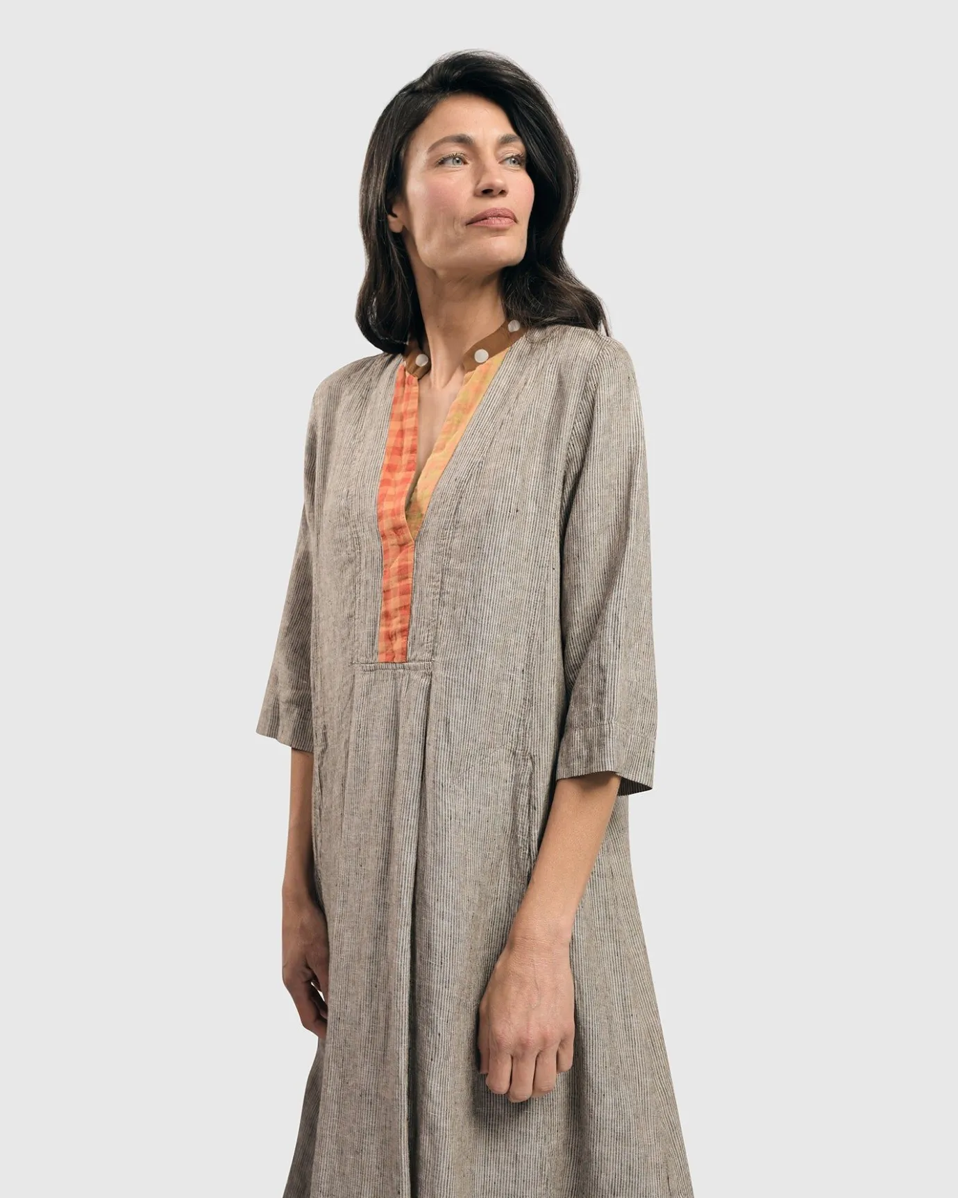 Women Alembika Dresses<Cool Breeze Linen Maxi Dress, Ecru