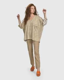 Women Alembika Pants & Skirts<Cotton Iconic Stretch Cotton Jeans, Sand
