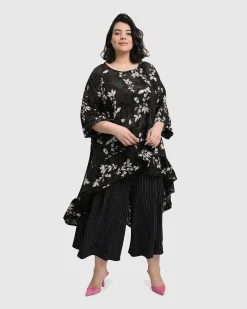 Women Alembika Plus<Cultured Club Hi Lo Top, Leaves