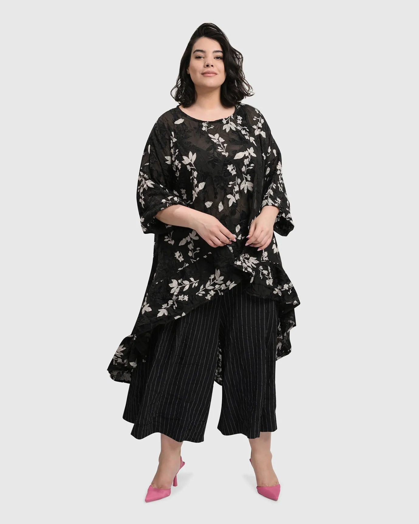 Women Alembika Plus<Cultured Club Hi Lo Top, Leaves
