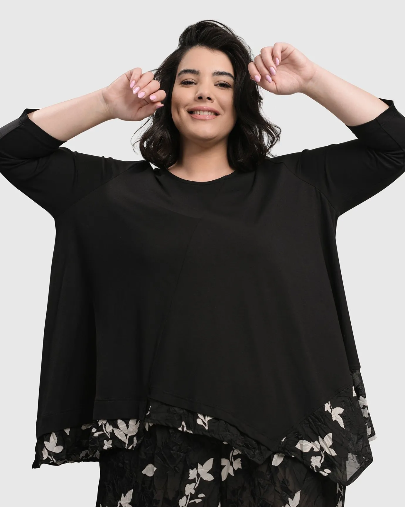 Women Alembika Plus<Cultured Club Knit Top, Leaves