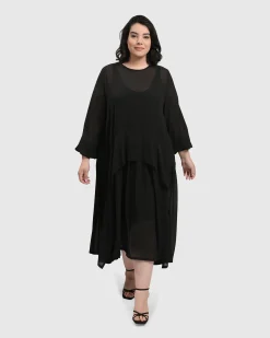 Women Alembika Dresses<Cultured Club Popover Dress, Black
