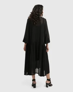 Women Alembika Dresses<Cultured Club Popover Dress, Black