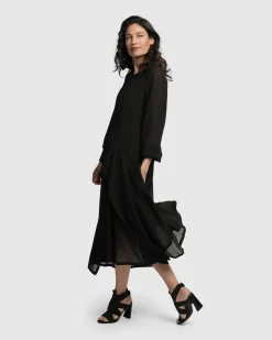 Women Alembika Dresses<Cultured Club Popover Dress, Black