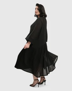 Women Alembika Dresses<Cultured Club Popover Dress, Black
