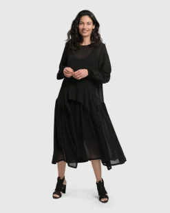 Women Alembika Plus<Cultured Club Popover Dress, Black