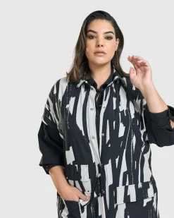 Women Alembika Jackets<Cyber Short Sleeve Duster, Brush