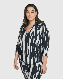 Women Alembika Tops & Tunics<Cyber V-Neck Pullover Top, Brush