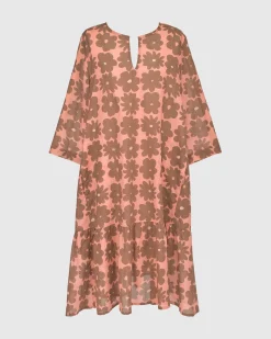Women Alembika Dresses<Dahlia Cotton Voile Swing Dress, Peach/Earth
