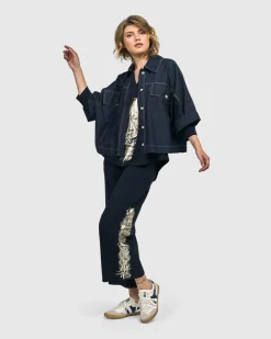 Women Alembika Plus<Dallas Cropped Shirt Jacket, Denim